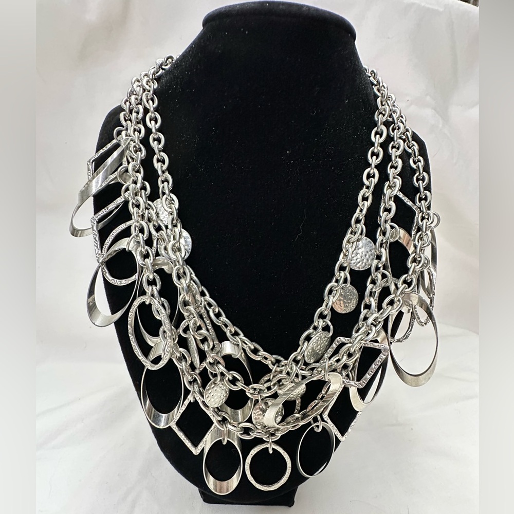 Elegant Silver Layered Necklace